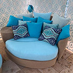 Seat Cushions with matching throw pillows