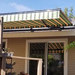 Retractable Striped Awning